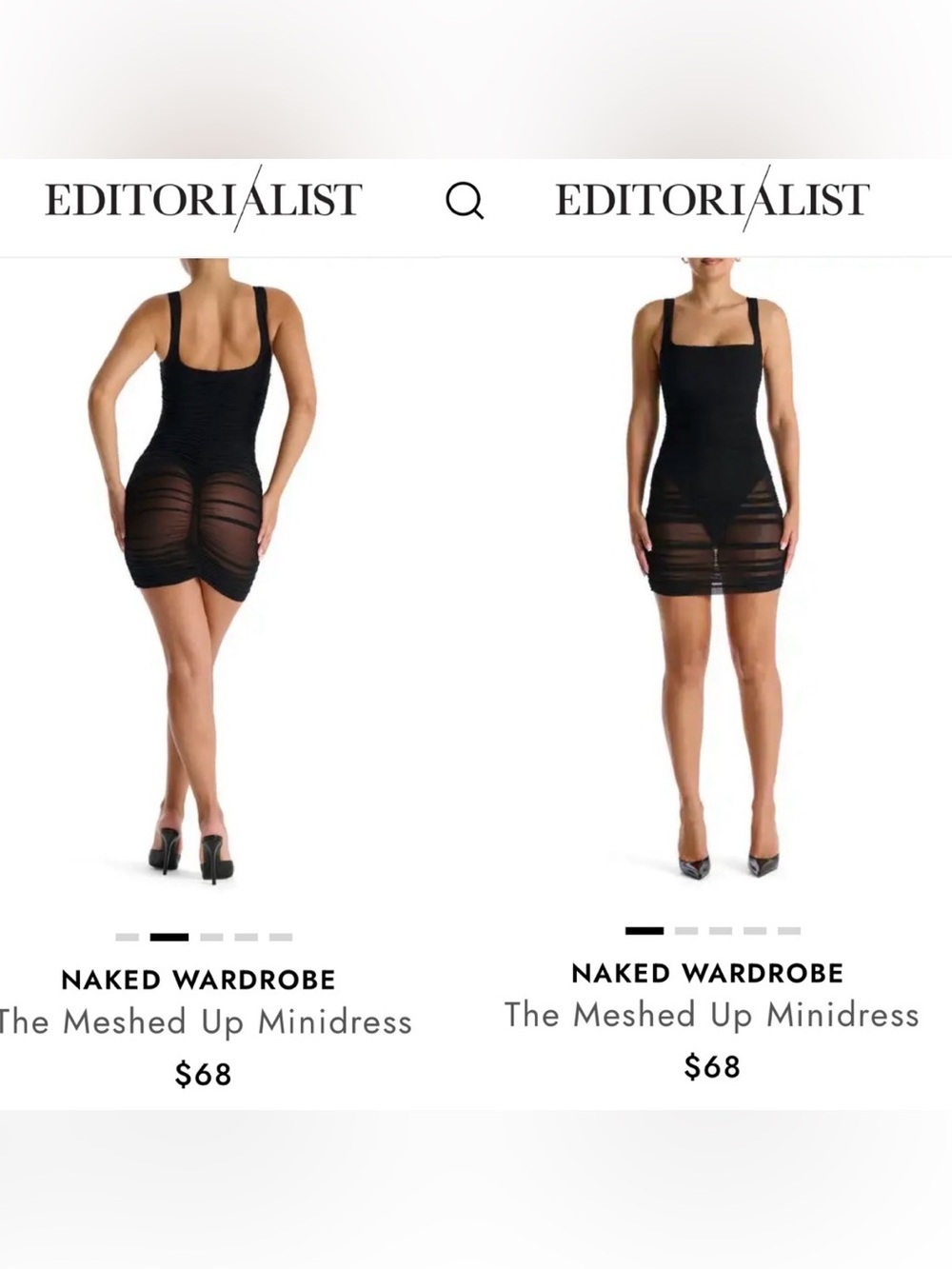 NWT Naked Wardrobe sexy mesh brown Mini Dress